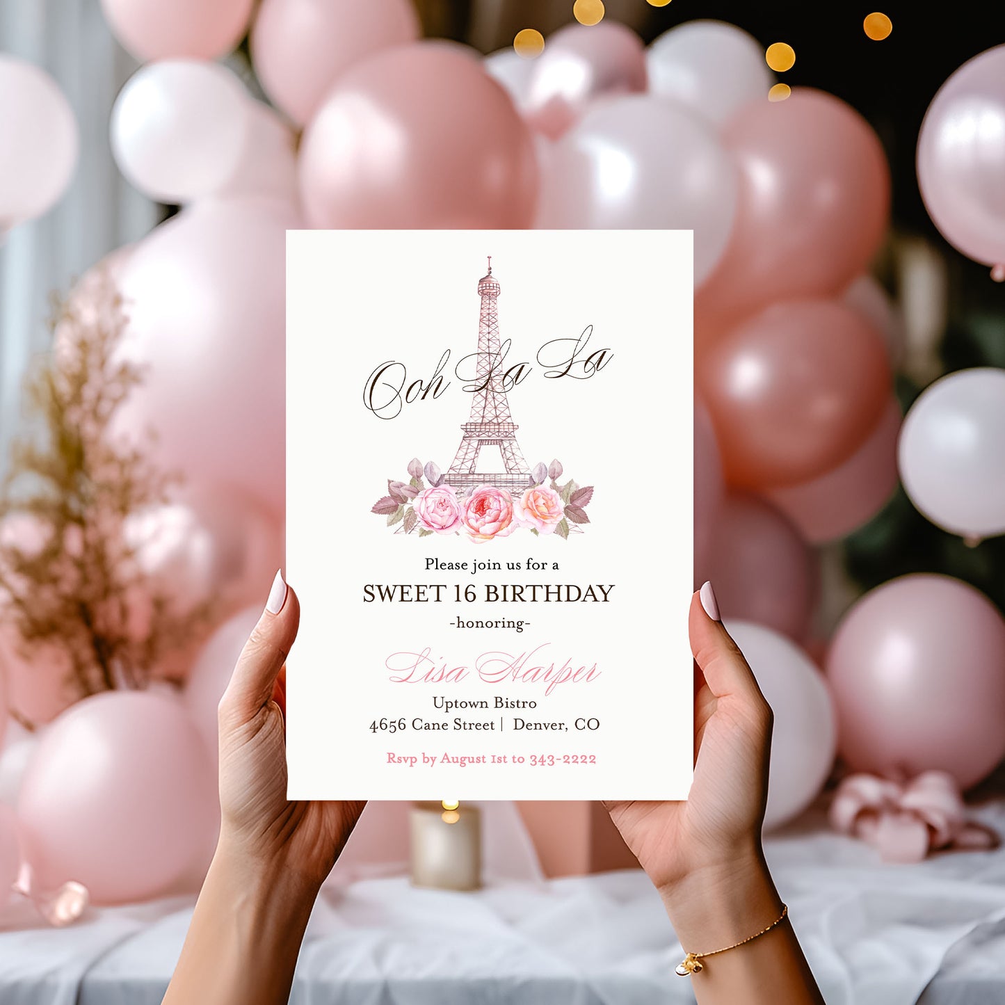 Paris Sweet Sixteen Birthday Invitation