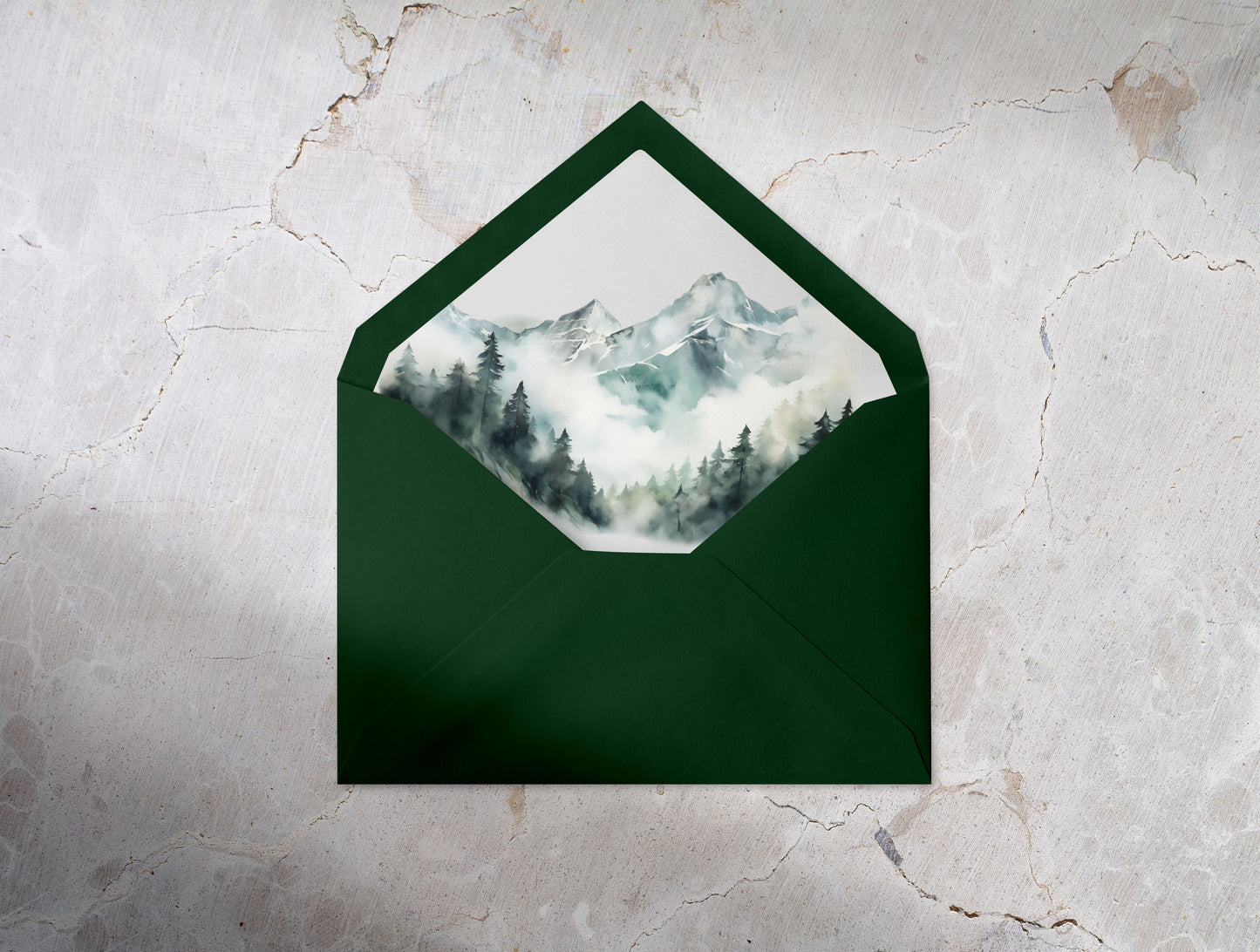Pine Forest Mountain Wedding Invitation Suite