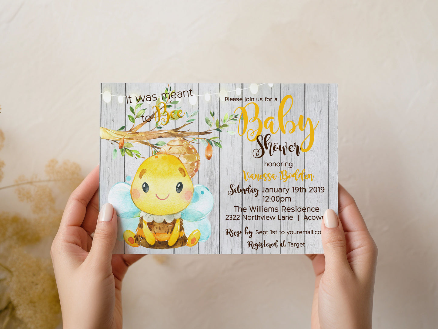 It was Meant to Bee Baby Shower Invitation