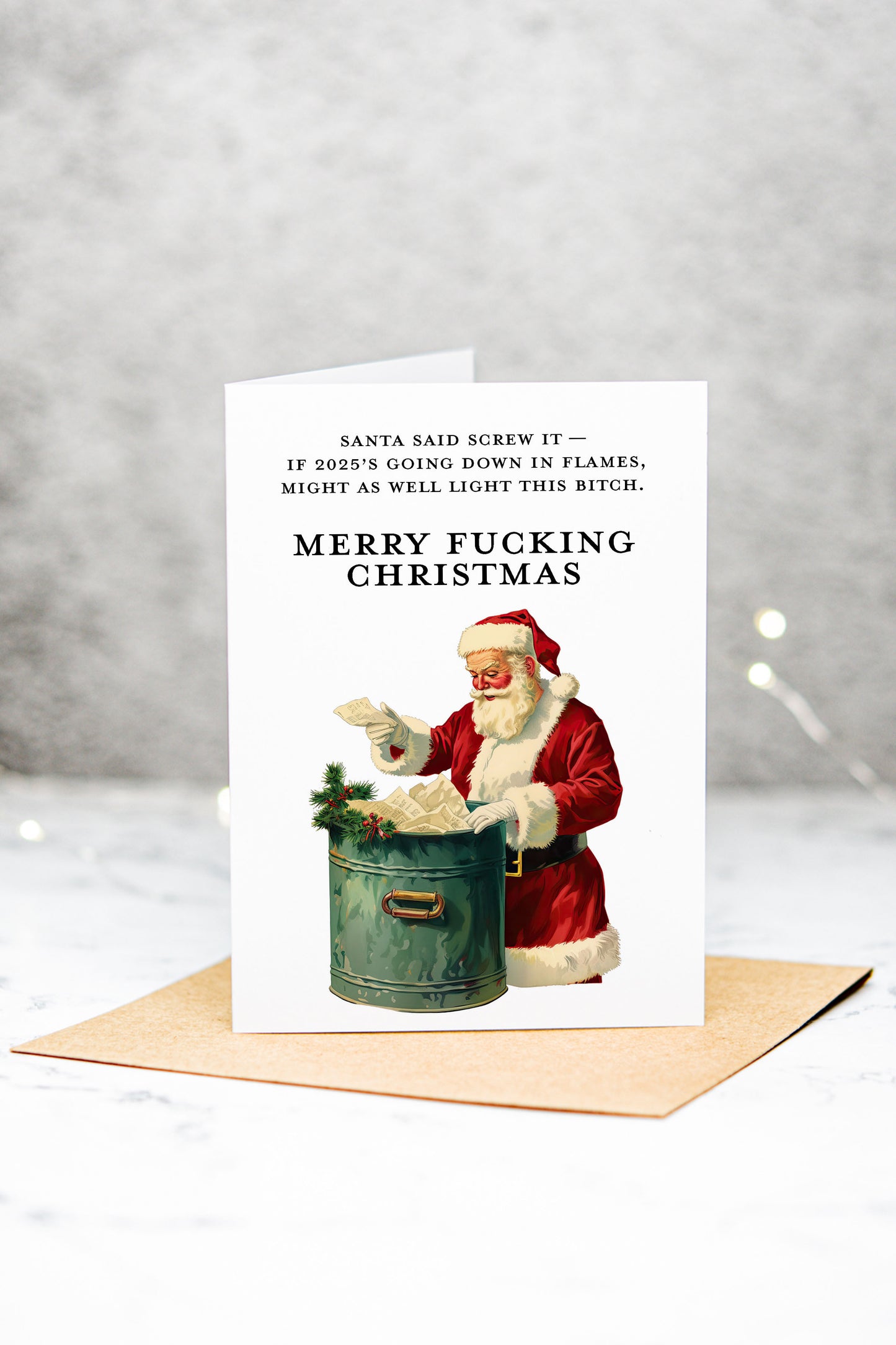 Christmas Adult Santa Humor Greeting Card