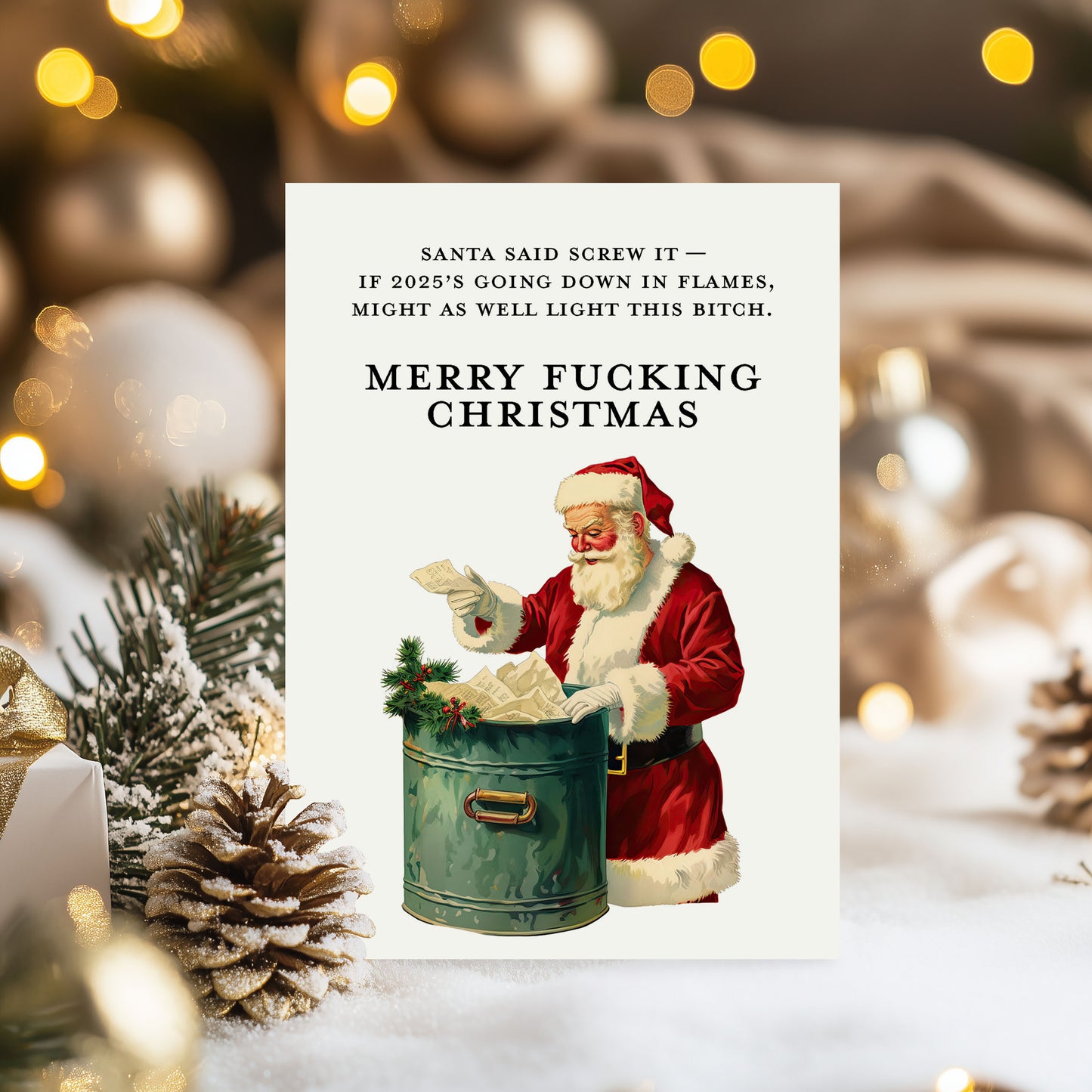 Christmas Adult Santa Humor Greeting Card