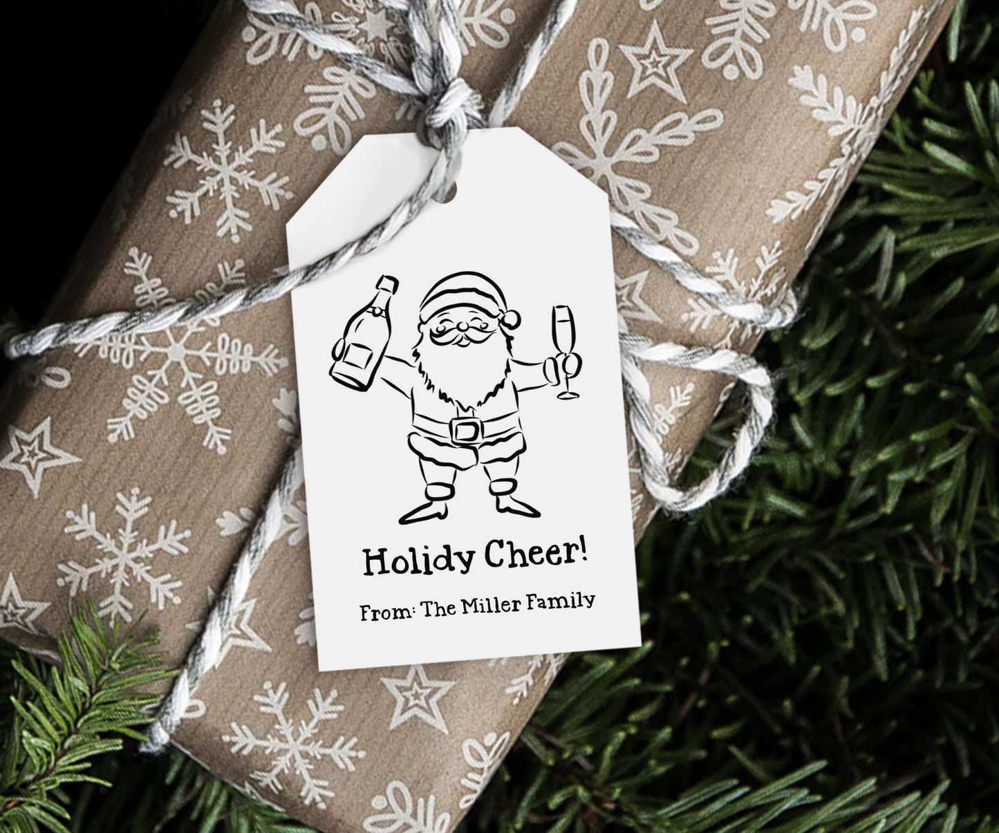 Santa Christmas Cheer Gift Tag