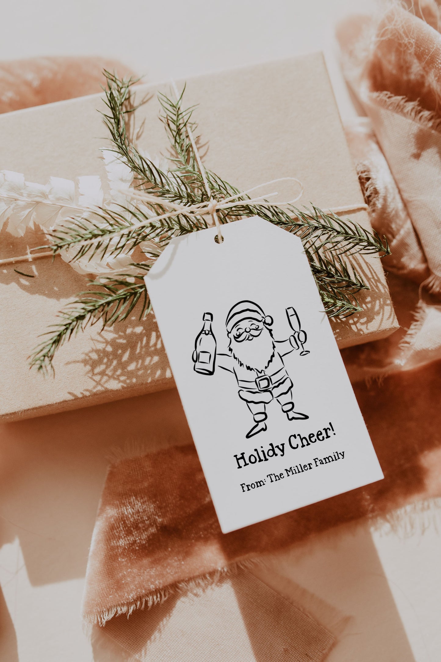 Santa Christmas Cheer Gift Tag