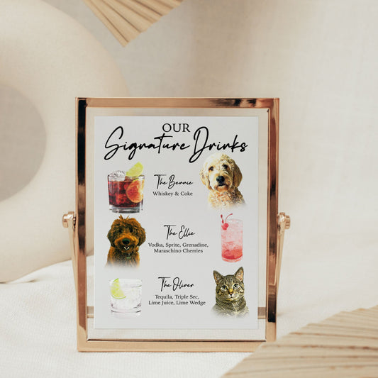 Wedding Signature Drink Sign Three Pets