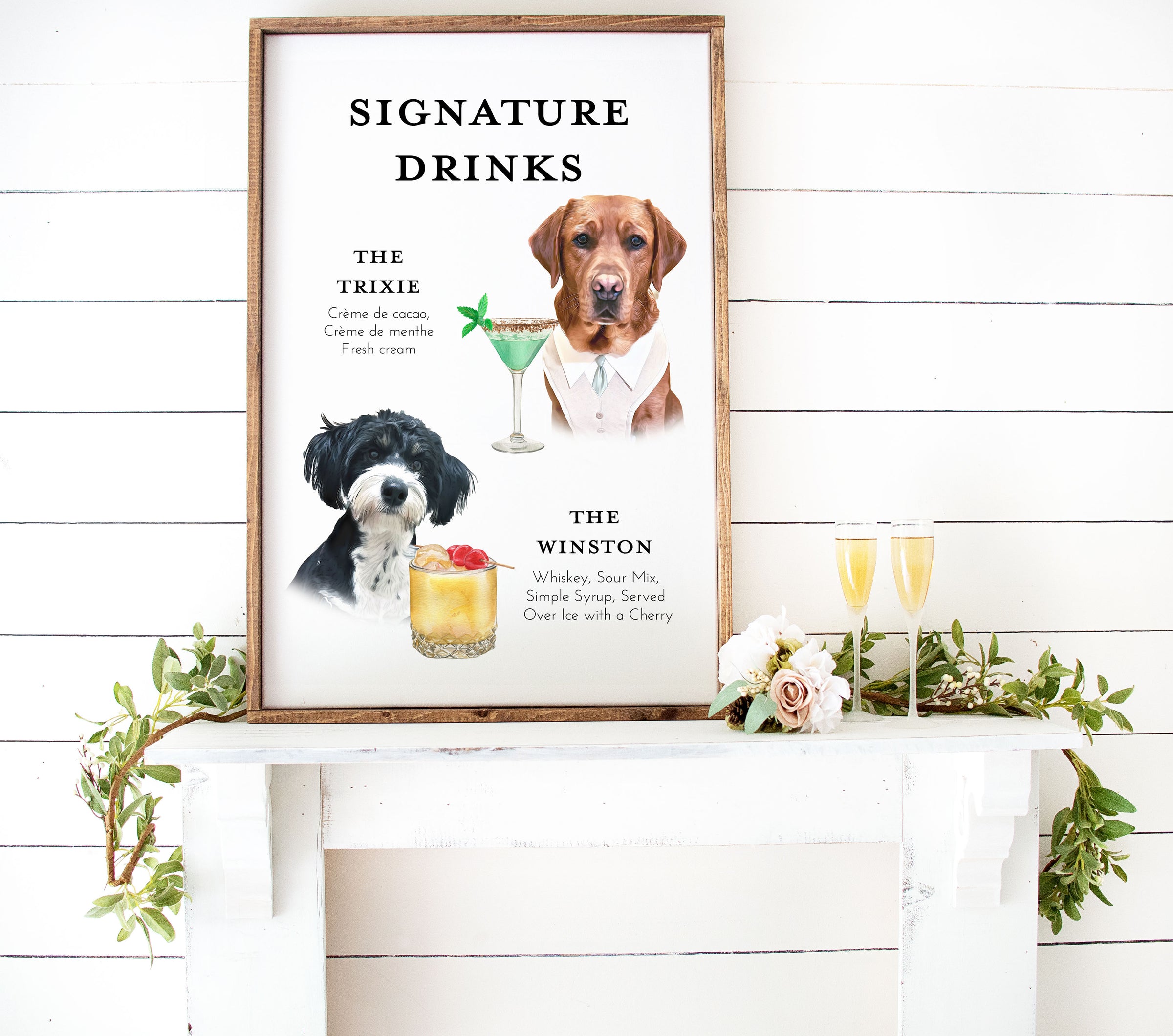 Minimalist Pet Signature Drink Sign