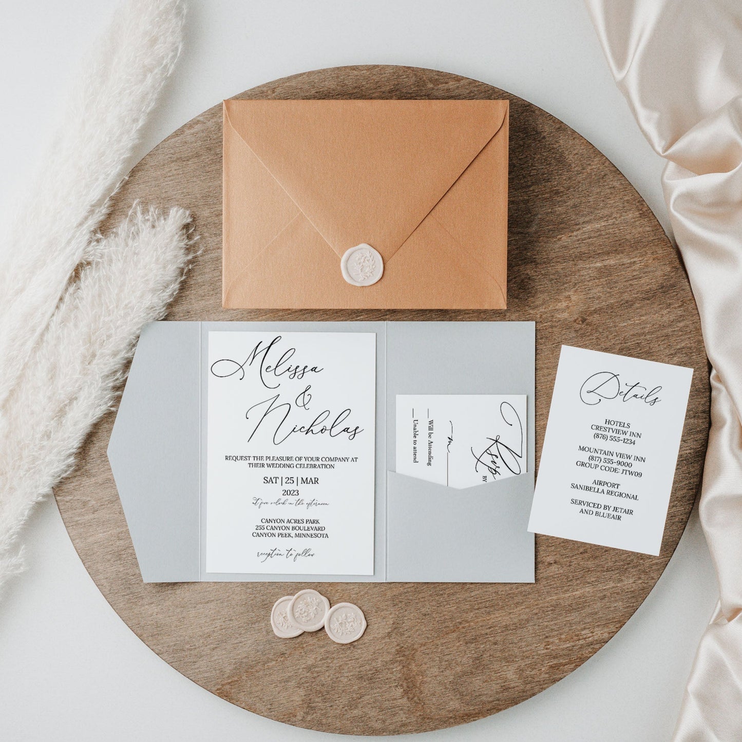 Modern Elegant Wedding Invitation Suite