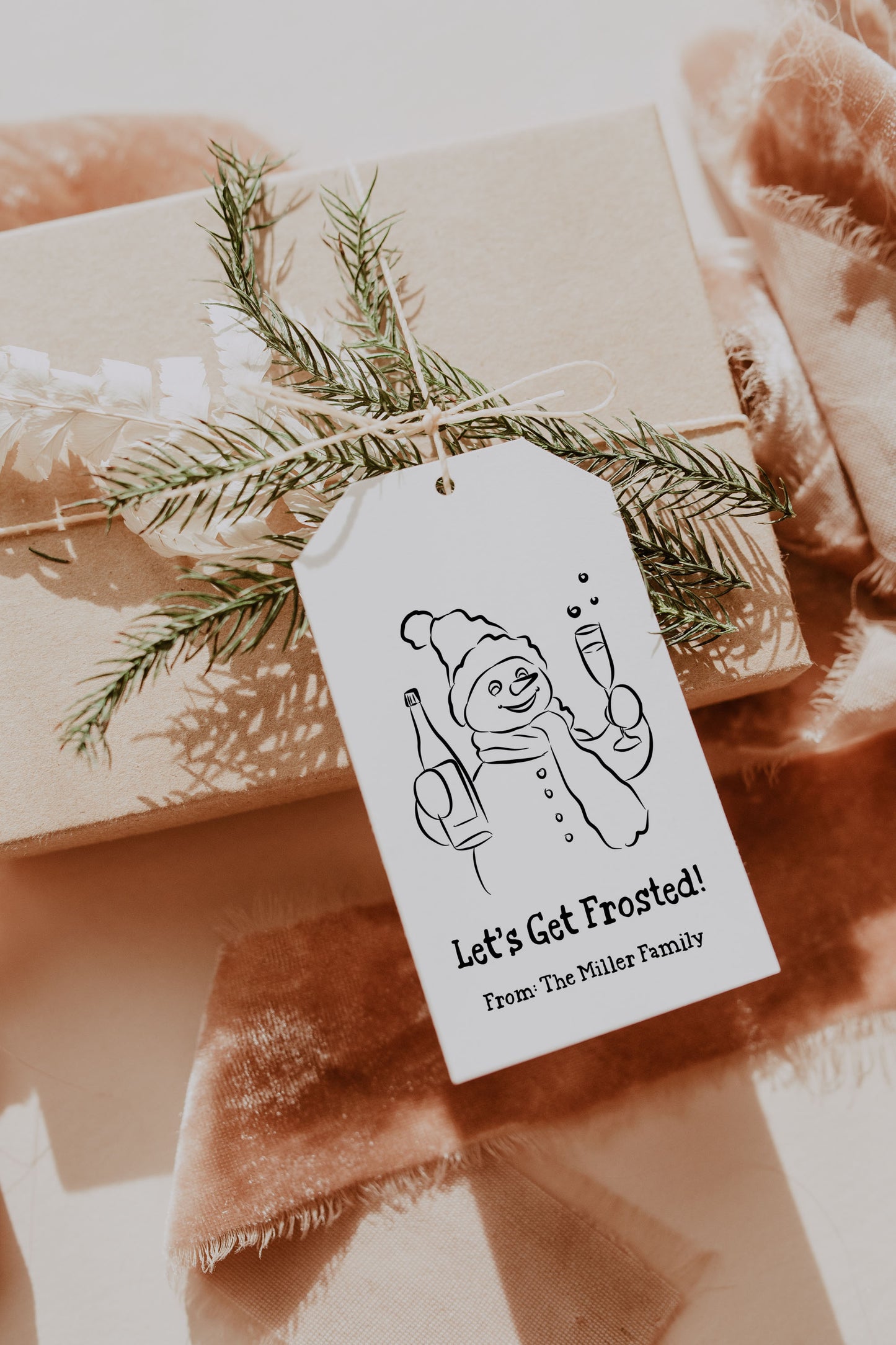 Snowman Let's Get Frosted Gift Tag