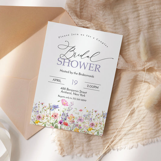 Wildflower Spring Bridal Shower Invitation