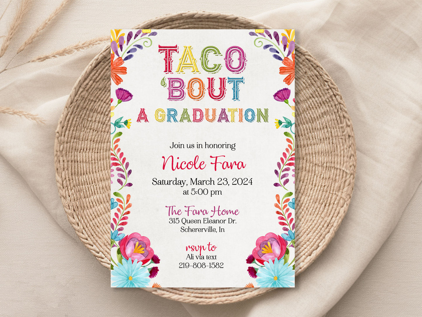 Taco'bout a Graduation Fiesta Invitation
