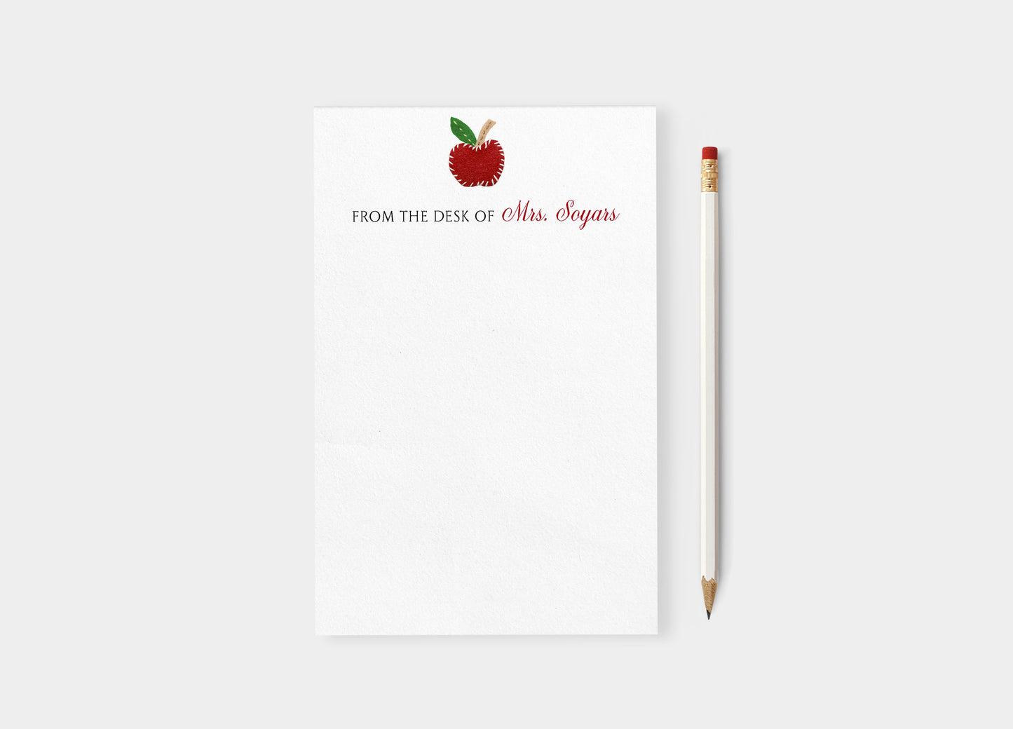 Teacher Apple Personalized Notepad
