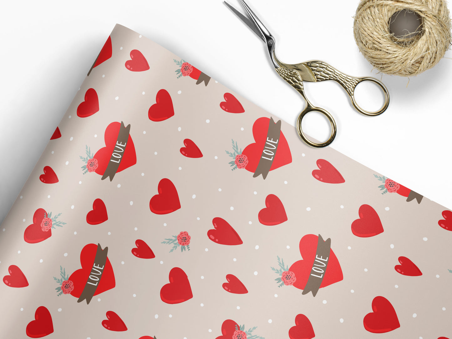 Valentine Love Wrapping Paper Sheets