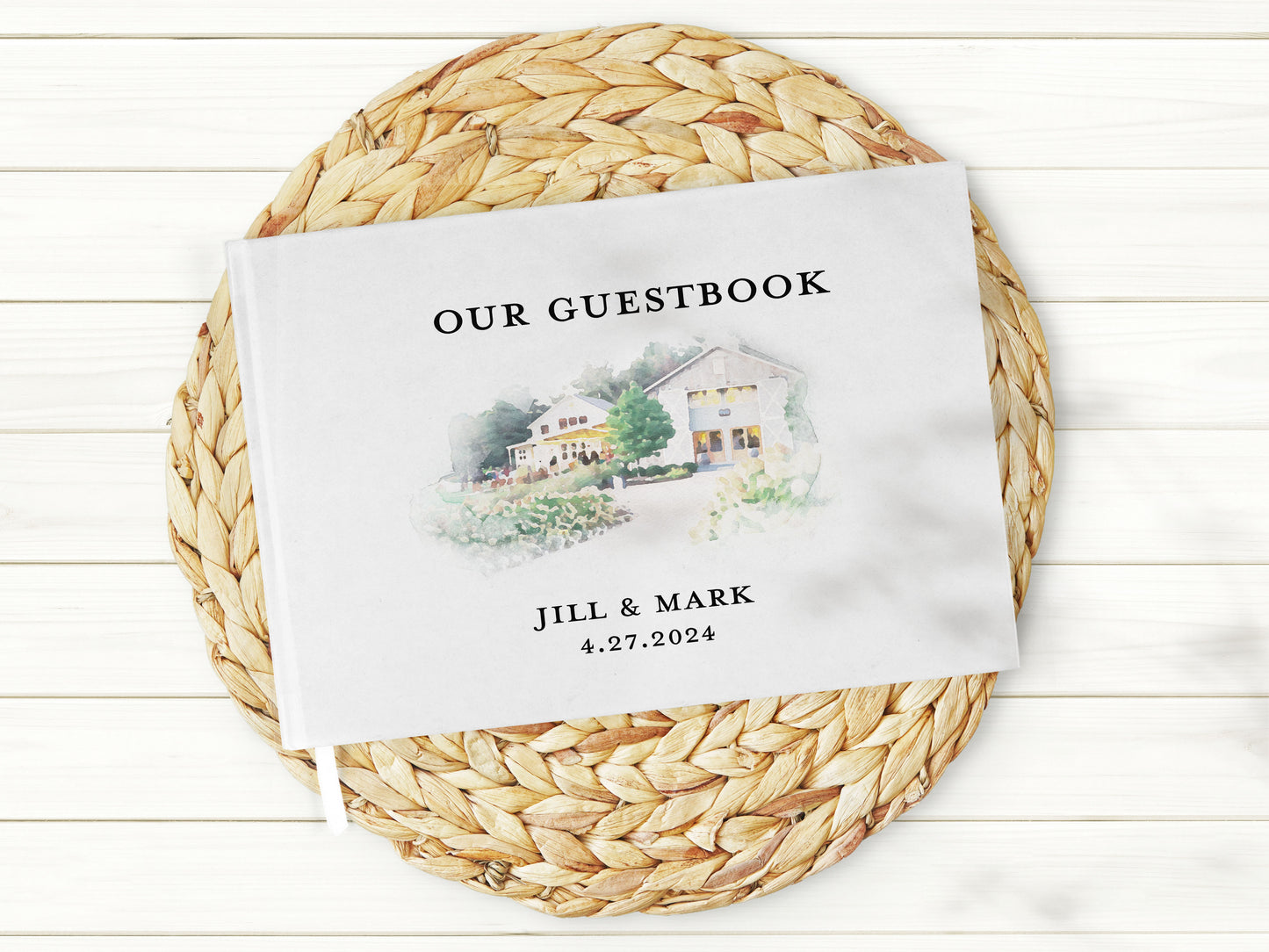Watercolor Venue Wedding or Housewarming Guest Book