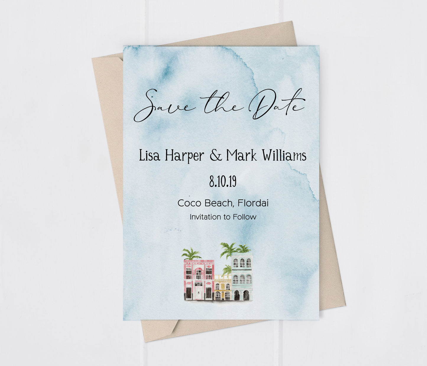 Florida Watercolor Map Save the Date