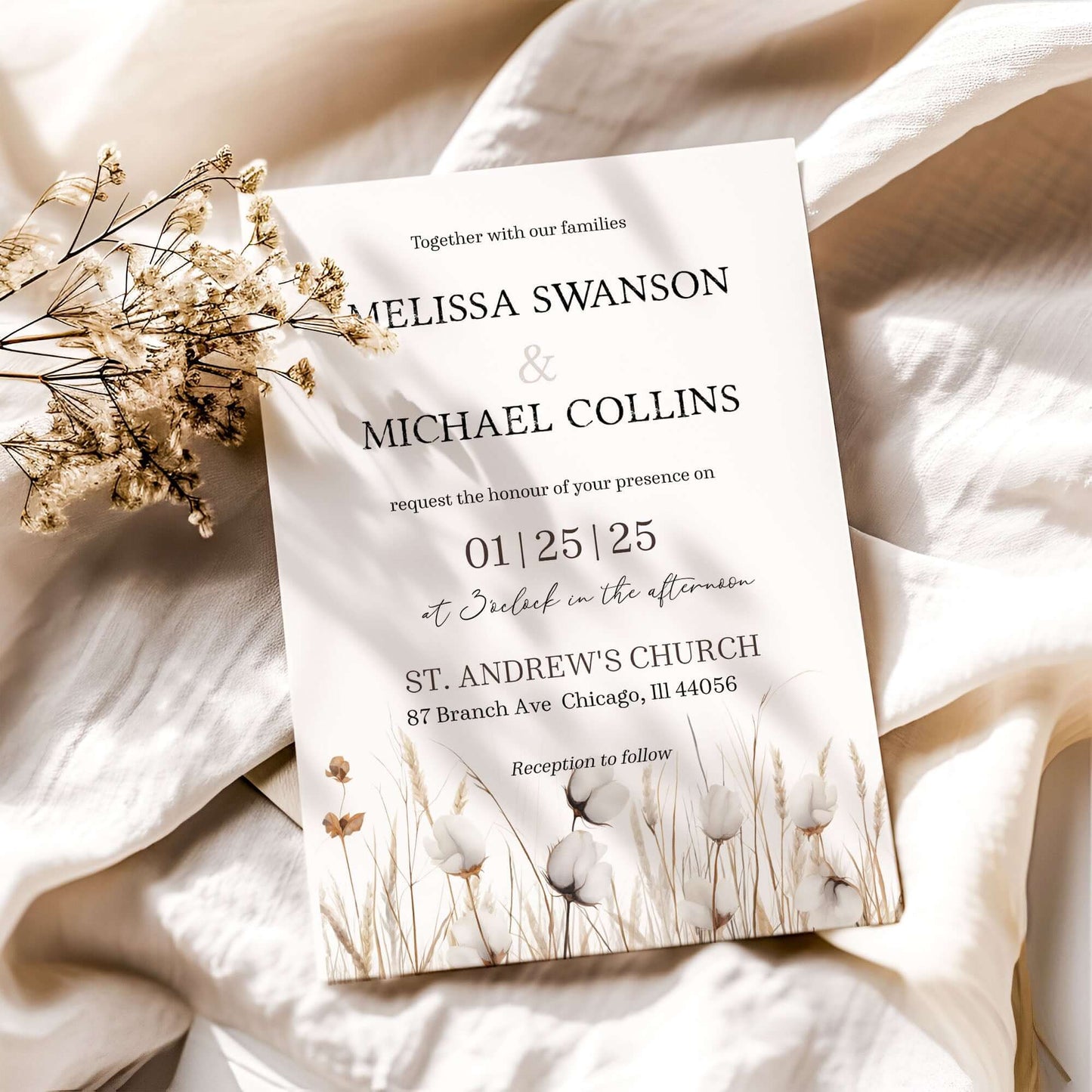 wedding invitation, boho wedding, wedding shower decor, outdoor wedding, farm wedding, bridal shower invite, boho bridal shower, printable invitation, wedding ribbon, wedding shower, shower invitation, rustic wedding