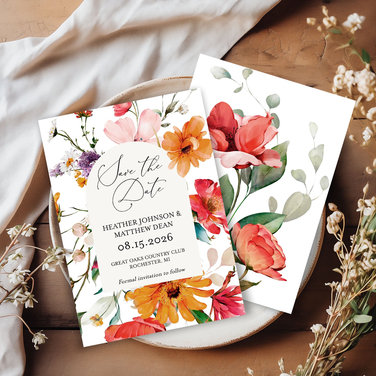 Wildflower Arch Save the Date