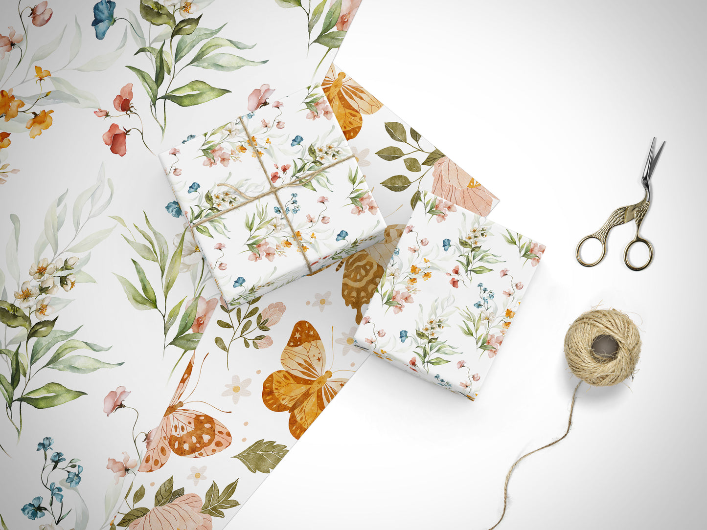 Wildflower Watercolor Garden Wrapping Paper