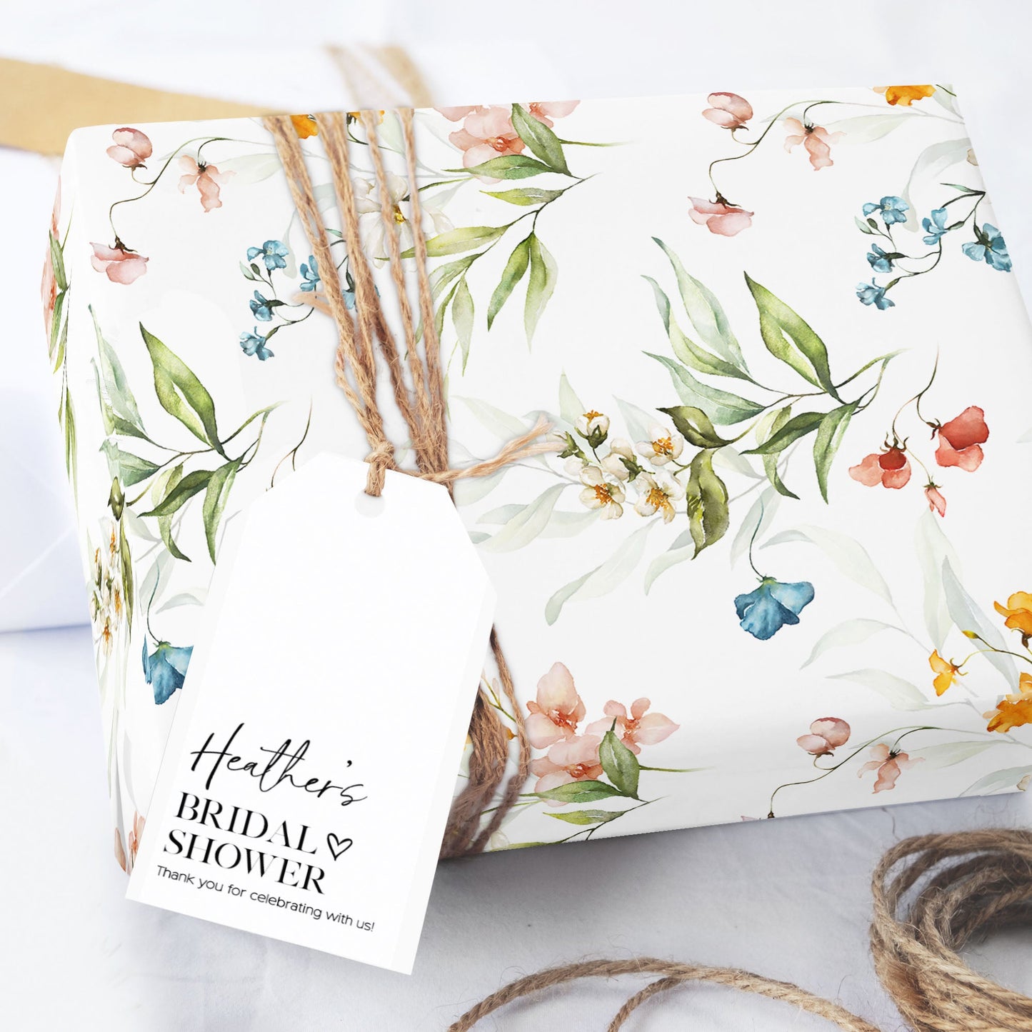 Wildflower Watercolor Garden Wrapping Paper