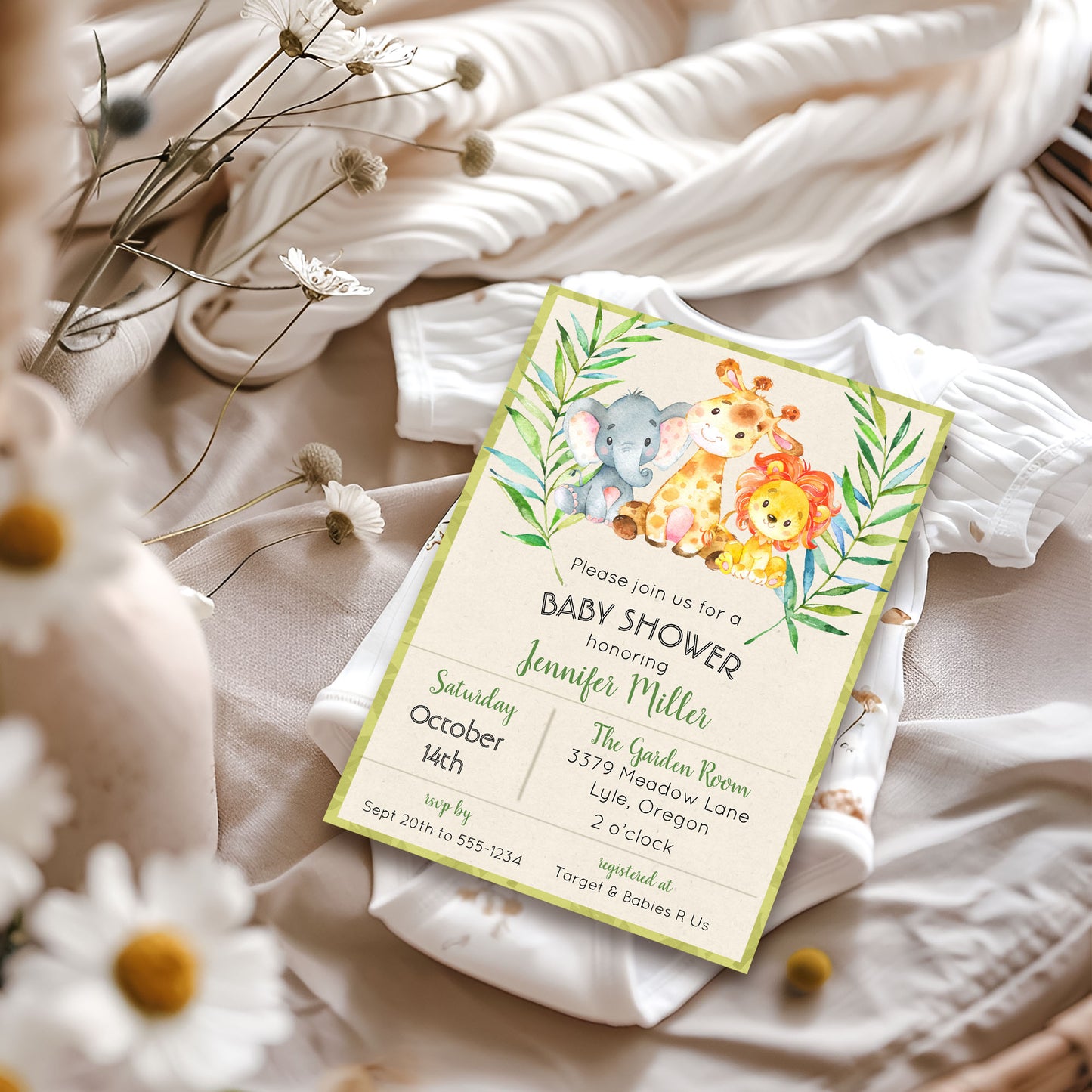 Jungle Baby Shower Invitation