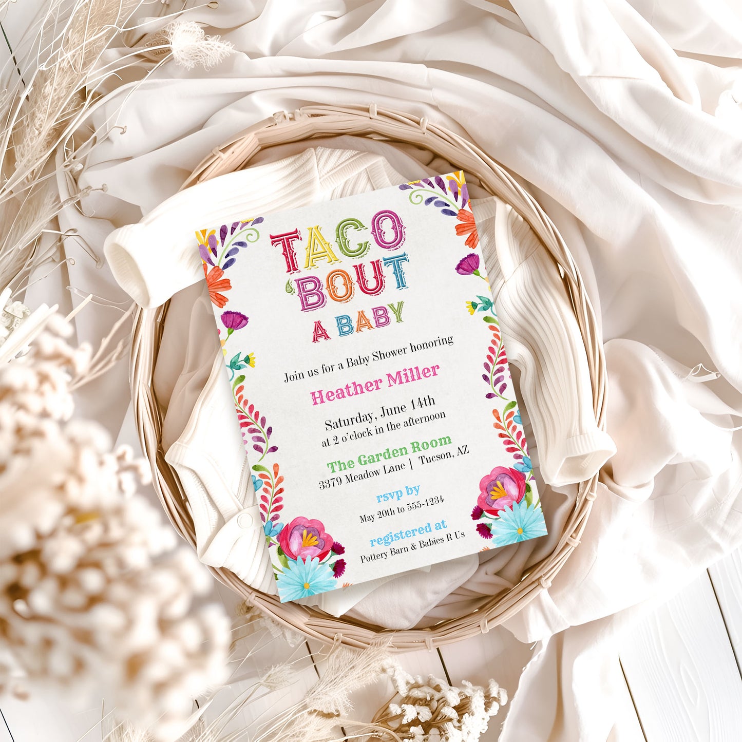 Taco About Baby Shower Invitation
