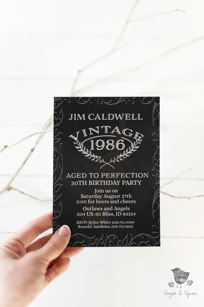 Aged to Perfection Wine Birthday Invitation - Premium Digital File from Sugar and Spice Invitations - Just $1.95! Shop now at Sugar and Spice Paper