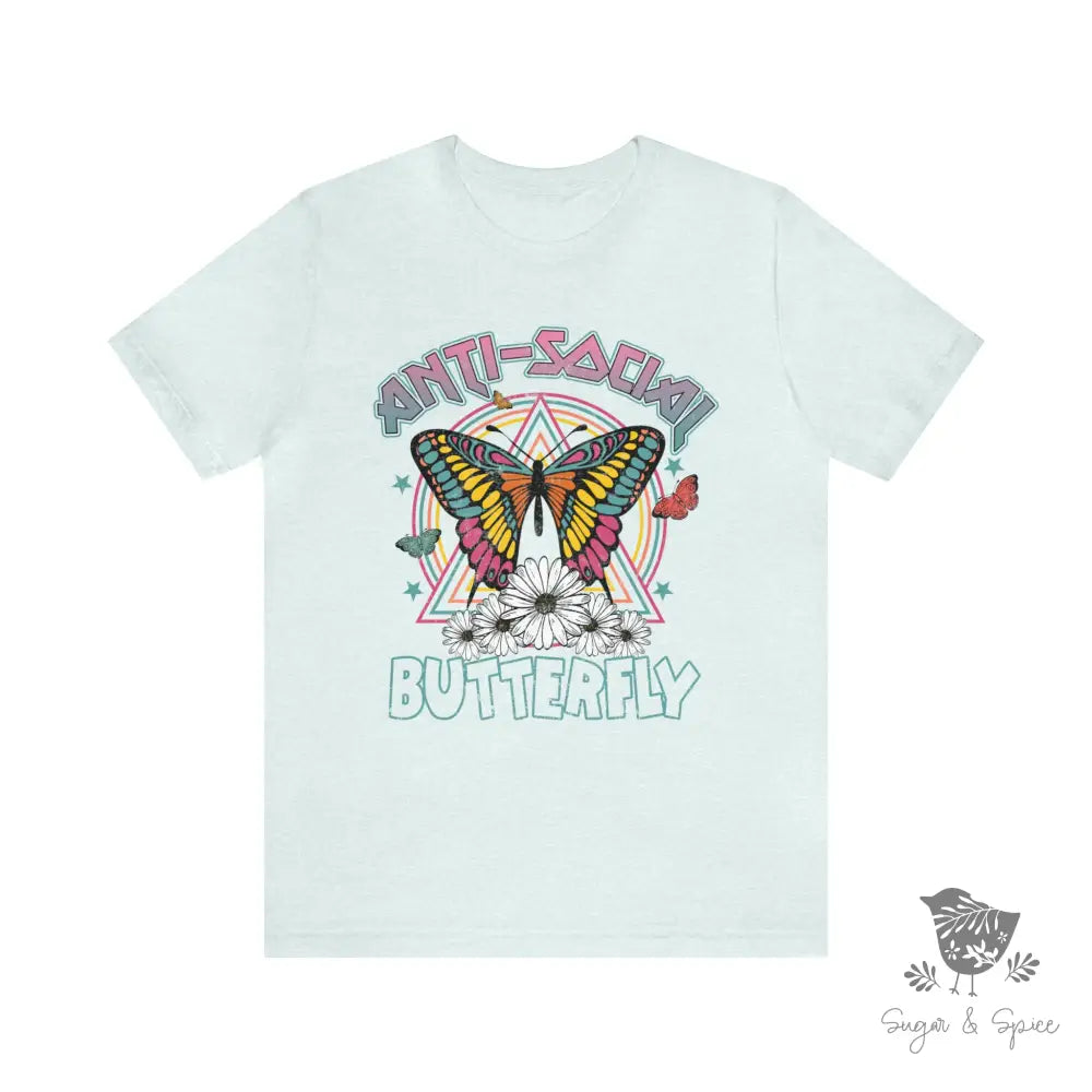 Anti-Social Butterfly T-Shirt - Premium T-Shirt from Printify - Just $22.38! Shop now at Sugar and Spice Paper