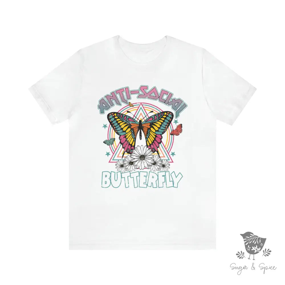 Anti-Social Butterfly T-Shirt - Premium T-Shirt from Printify - Just $22.38! Shop now at Sugar and Spice Paper