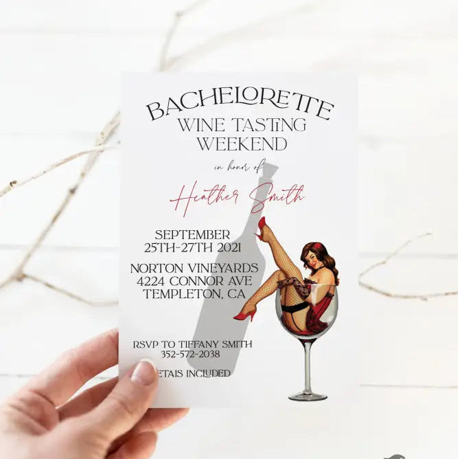Bachelorette Wine Tasting Weekend Bridal Shower Invitation - Premium  from Sugar and Spice Invitations - Just $1.95! Shop now at Sugar and Spice Paper