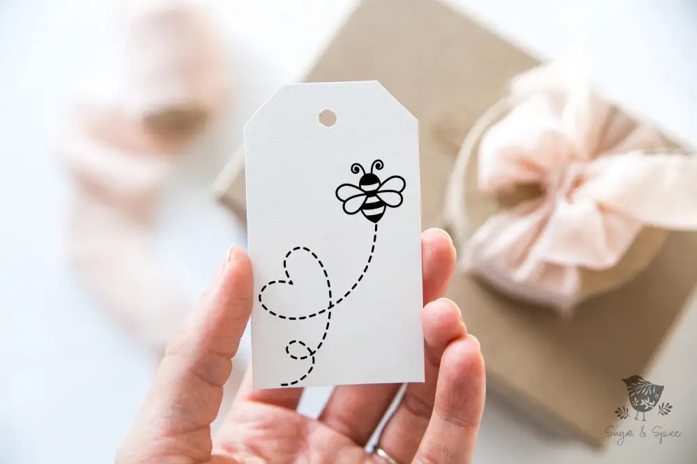 Bee Heart Gift Tag - Premium Craft Supplies & Tools > Party & Gifting > Labels, Stickers & Tags > Tags from Sugar and Spice Invitations - Just $26! Shop now at Sugar and Spice Paper