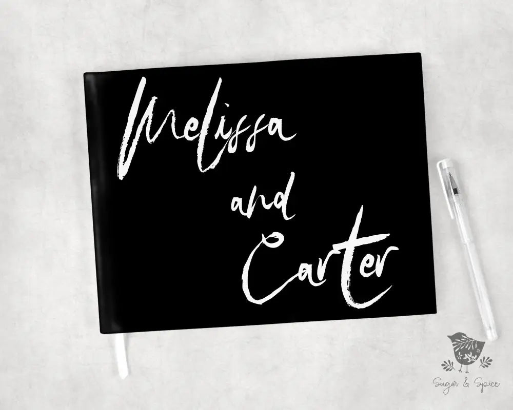 Black and White Chalk Wedding Guest Book - Premium from Sugar and Spice - Just $55! Shop now at Sugar and Spice Paper