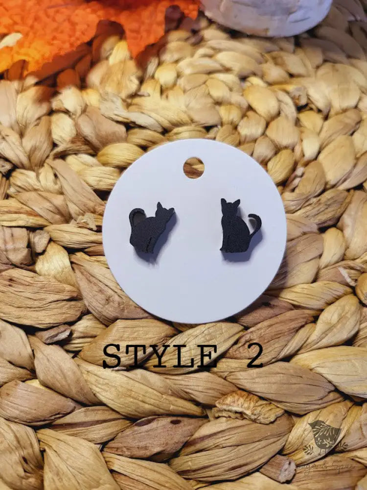Black Cat Acrylic Halloween Stud Earrings - Premium from Sugar and Spice Invitations - Just $6! Shop now at Sugar and Spice Paper