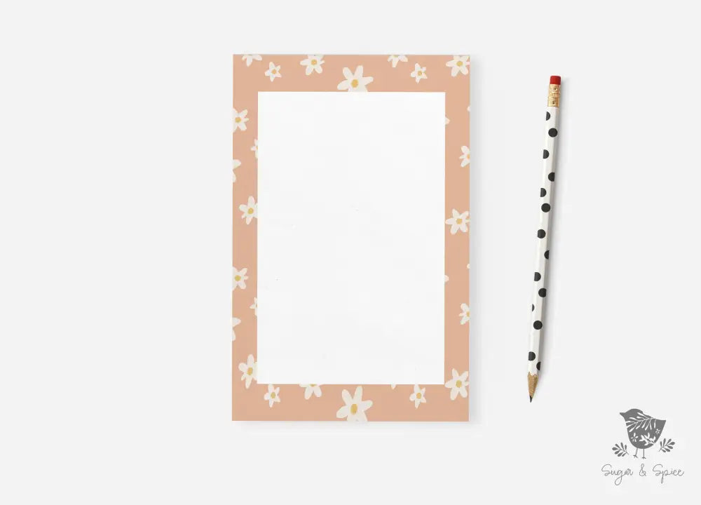 Boho Daisy Notepad - Premium Paper & Party Supplies > Paper > Stationery > Notepads from Sugar and Spice Invitations - Just $14! Shop now at Sugar and Spice Paper