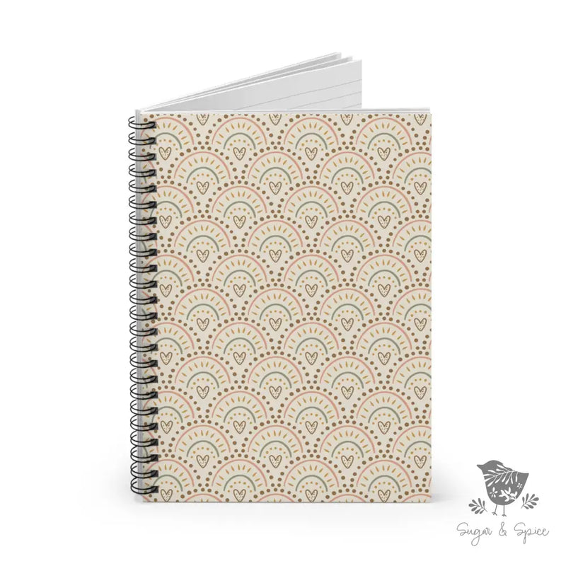 Boho Heart Spiral Notebook - Ruled Line - Premium Paper products from Printify - Just $14! Shop now at Sugar and Spice Paper