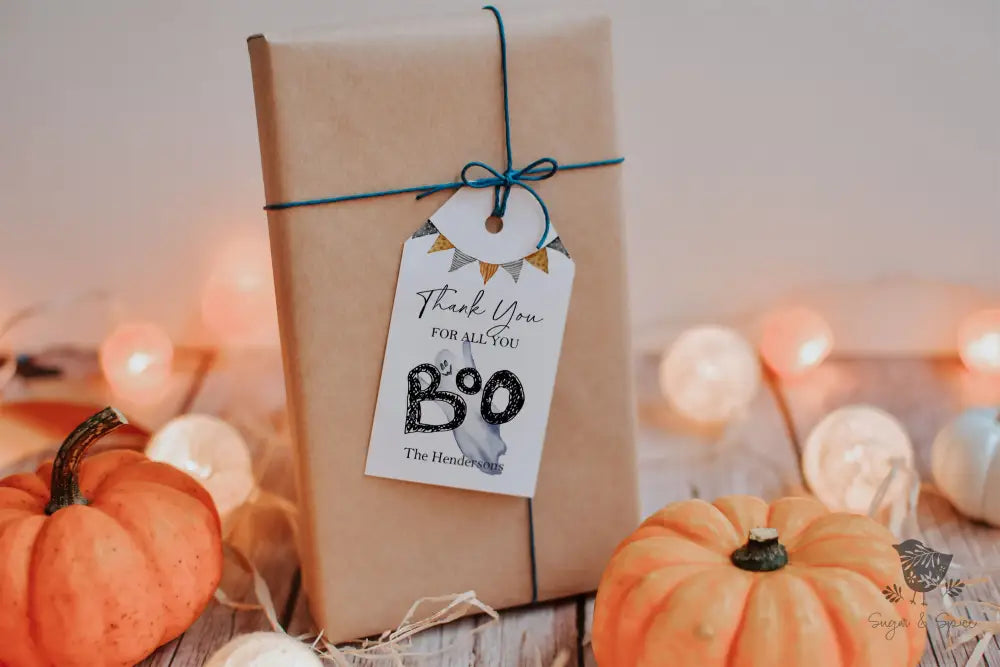 Boo Thank You Halloween Gift Tag - Premium Craft Supplies & Tools > Party & Gifting > Labels, Stickers & Tags > Tags from Sugar and Spice Invitations - Just $24! Shop now at Sugar and Spice Paper