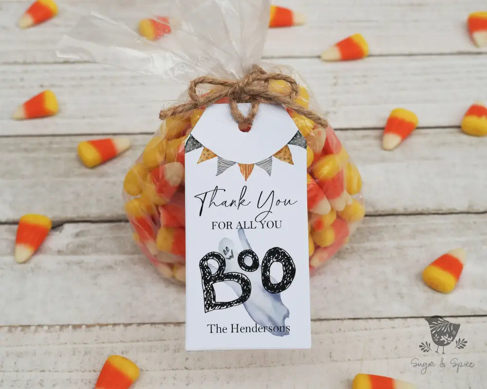Boo Thank You Halloween Gift Tag - Premium Craft Supplies & Tools > Party & Gifting > Labels, Stickers & Tags > Tags from Sugar and Spice Invitations - Just $24! Shop now at Sugar and Spice Paper