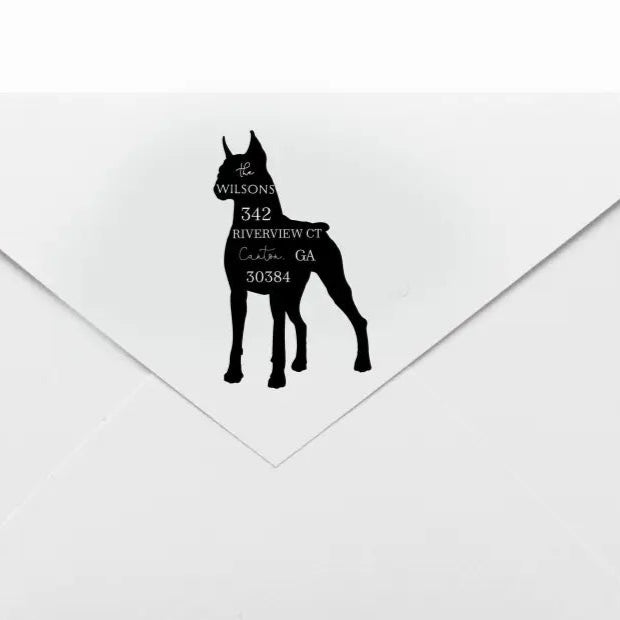 Boxer Dog Return Address Stamp - Premium Craft Supplies & Tools > Stamps & Seals > Stamps from Sugar and Spice Invitations - Just $38! Shop now at Sugar and Spice Paper