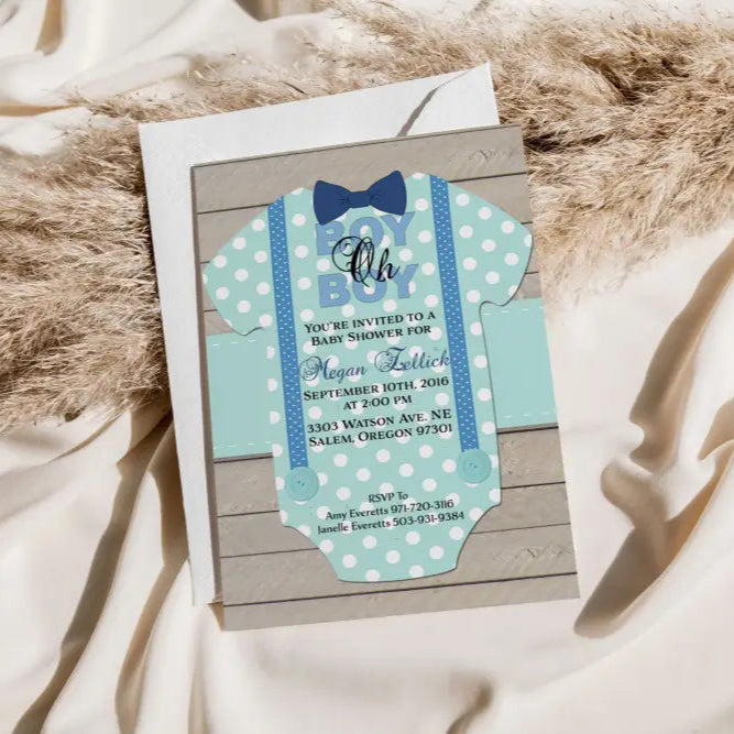 Boy oh Boy Rustic Baby Shower Invitation - Premium from Sugar and Spice Invitations - Just $1.95! Shop now at Sugar and Spice Paper