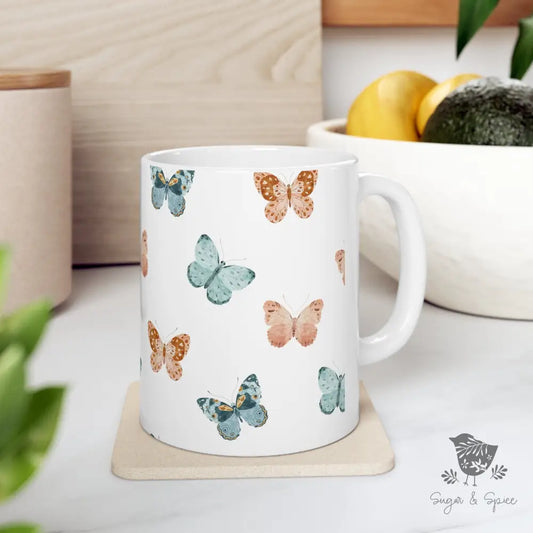 Butterfly Ceramic Mug - Premium Mug from Printify - Just $18! Shop now at Sugar and Spice Paper