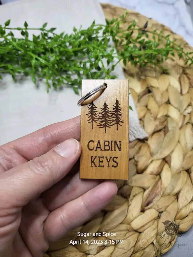 Cabin Wood KeyChain - Premium  from Sugar and Spice Paper & Gift - Just $12! Shop now at Sugar and Spice Paper