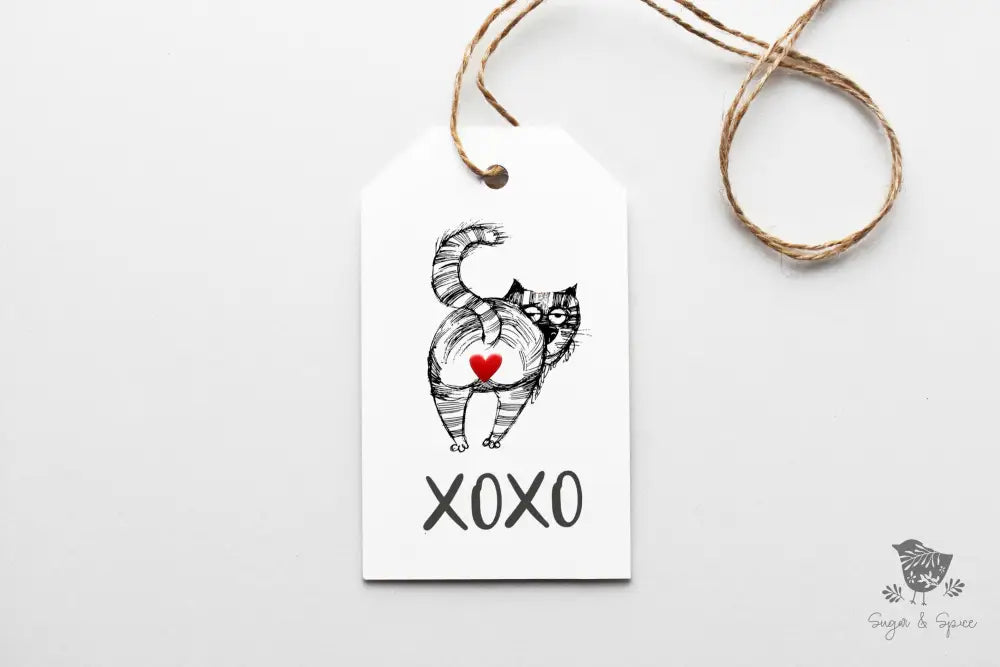 Cat Butt Valentine's Gift Tags - Premium Craft Supplies & Tools > Party & Gifting > Labels, Stickers & Tags > Tags from Sugar and Spice Invitations - Just $24! Shop now at Sugar and Spice Paper