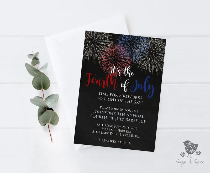 Chalkboard Fourth of July Invitation - Premium Paper & Party Supplies > Paper > Invitations & Announcements > Invitations from Sugar and Spice Invitations - Just $2.10! Shop now at Sugar and Spice Paper
