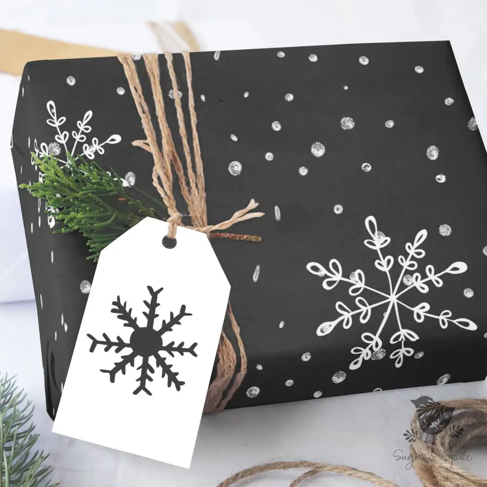 Chalkboard Snowflakes Wrapping Paper