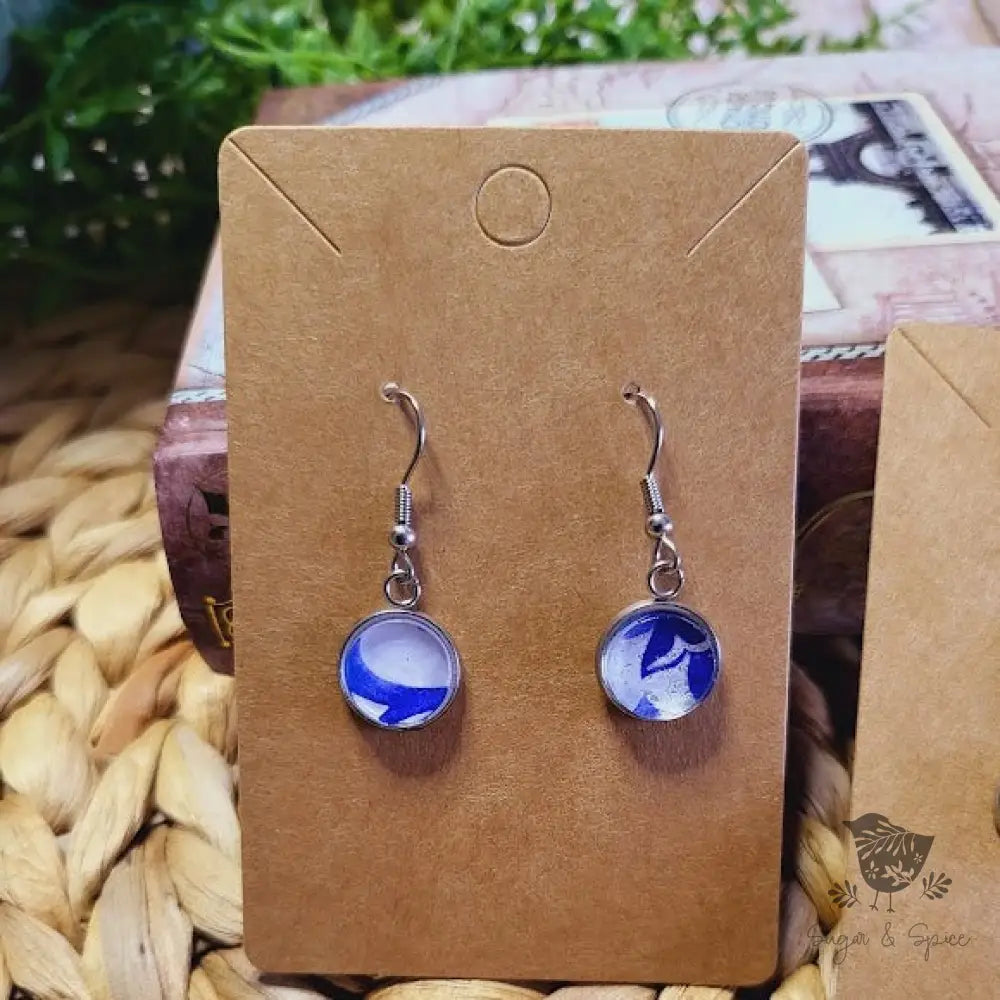 China Blue Acrylic Silver Earrings - Premium  from Sugar and Spice Invitations - Just $11.25! Shop now at Sugar and Spice Paper