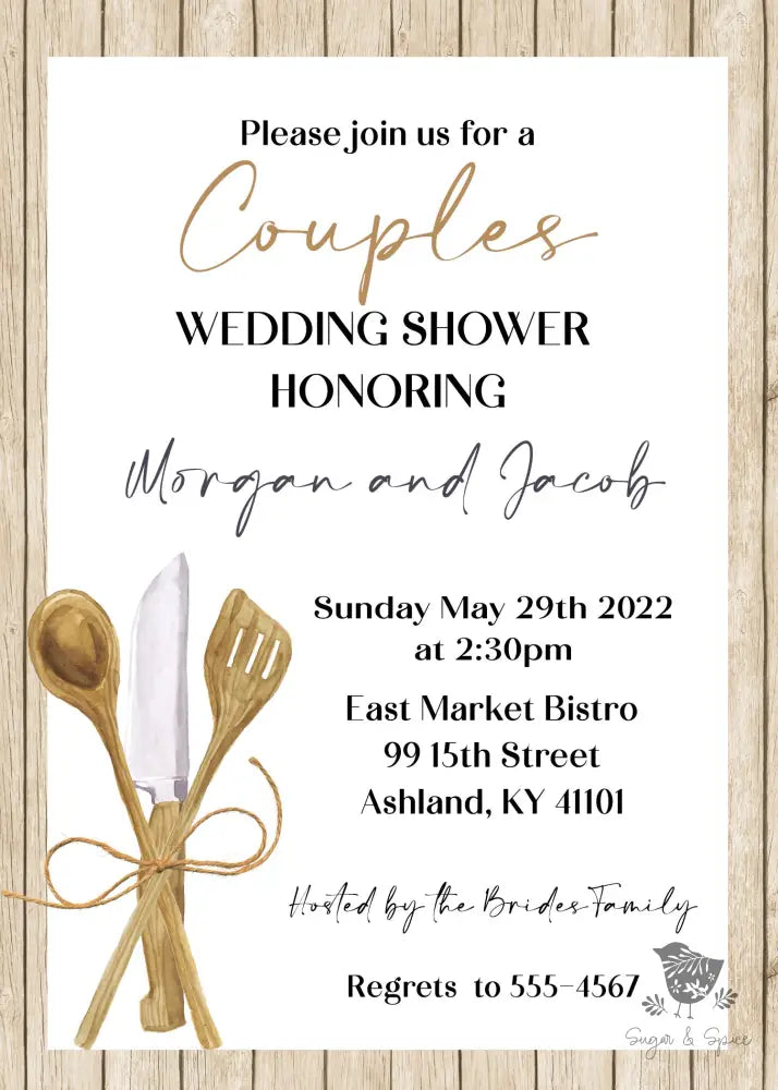 Couples Rustic Bridal Shower Invitation - Premium  from Sugar and Spice Invitations - Just $1.95! Shop now at Sugar and Spice Paper