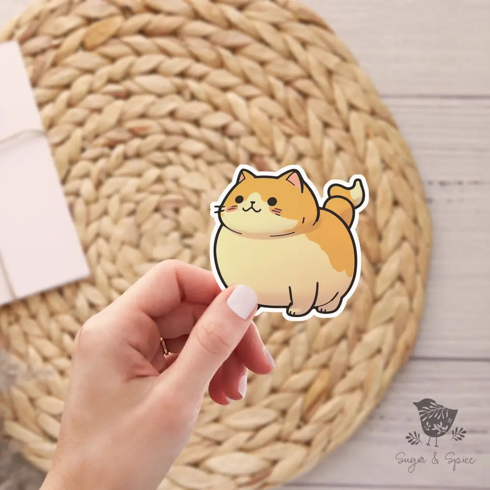 Cute Fat Cat Waterproof Stickers - Premium  from Sugar and Spice Invitations - Just $3! Shop now at Sugar and Spice Paper