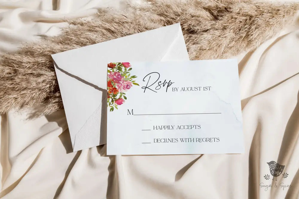 Destination Watercolor Monogram Wedding Invitation Suite - Premium from Sugar and Spice Invitations - Just $2.15! Shop now at Sugar and Spice Paper