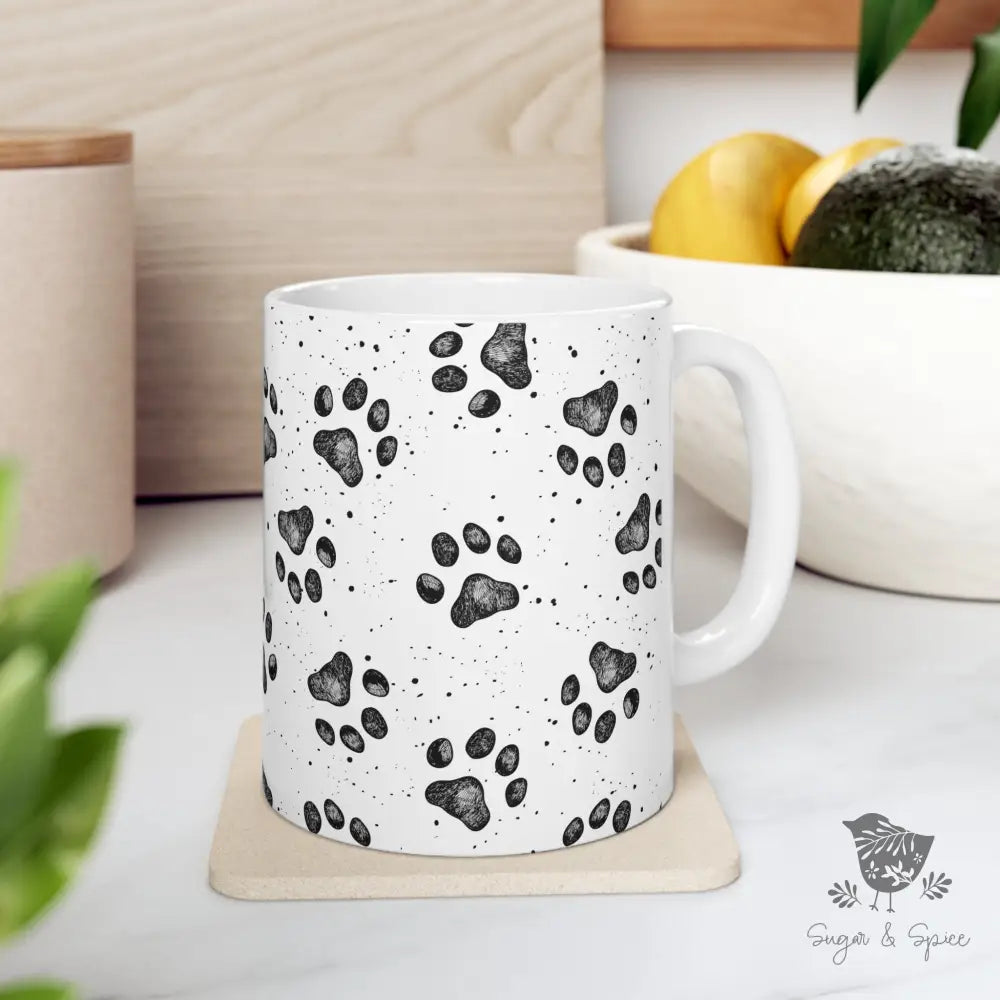 Dog Paw Ceramic Mug - Premium Mug from Printify - Just $18! Shop now at Sugar and Spice Paper
