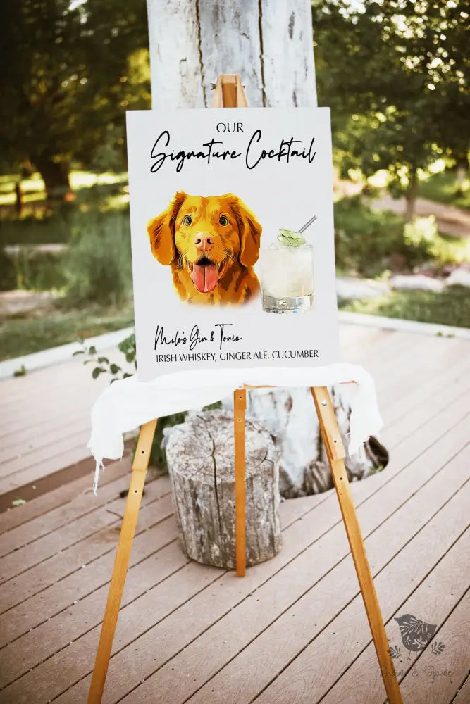 Elegant Pet Signature Drink Sign - Premium from Sugar and Spice Invitations - Just $35! Shop now at Sugar and Spice Paper