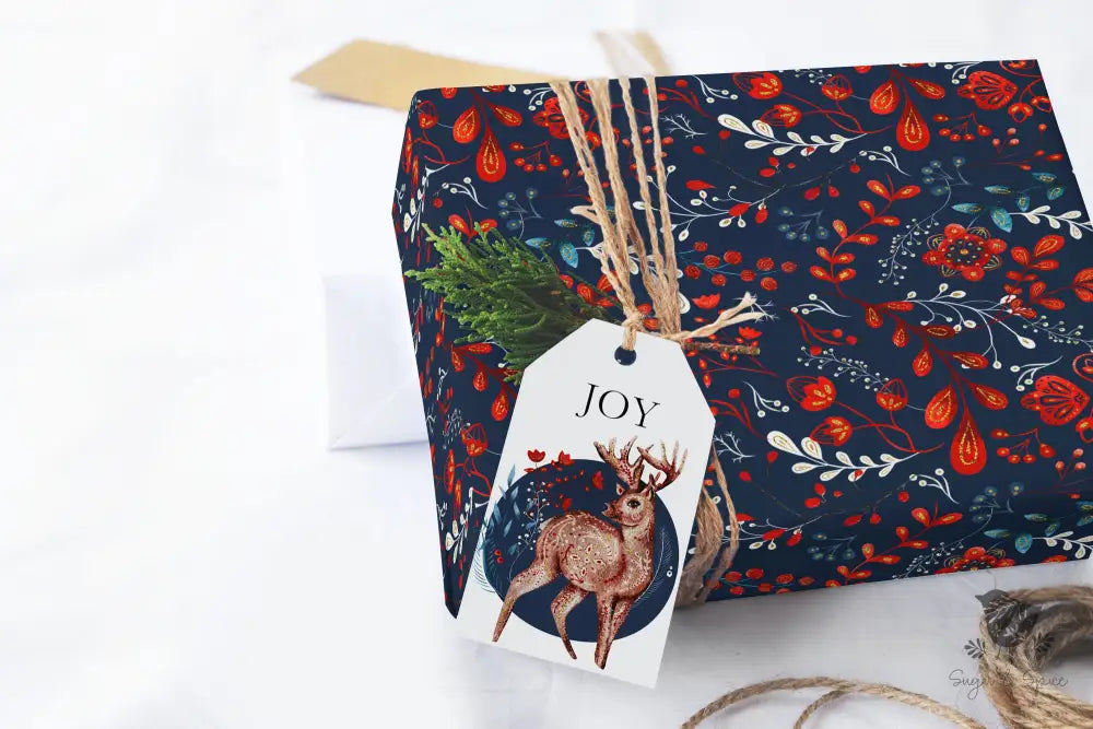 Elegant Red and Blue Holiday Wrapping Paper - Premium Craft Supplies & Tools > Party & Gifting > Packaging & Wrapping from Sugar and Spice Invitations - Just $26.10! Shop now at Sugar and Spice Paper