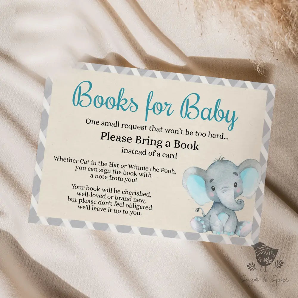 Elephant Boy Books for Baby - Premium Paper & Party Supplies > Paper > Invitations & Announcements > Invitations from Sugar and Spice Invitations - Just $1.50! Shop now at Sugar and Spice Paper