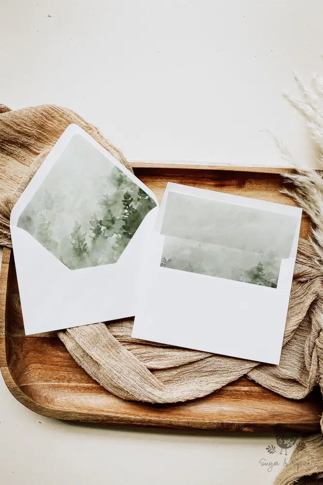 Evergreen Forest Envelope Liner - Premium from Sugar and Spice Invitations - Just $1.10! Shop now at Sugar and Spice Paper